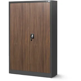 Jan Nowak Kevin Aktenschrank 140 x 90 x 40 cm Anthrazit/Nussbaum