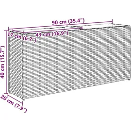 vidaXL Pflanzkübel mit 2 Töpfen 90 x 20 x 40 cm Schwarz
