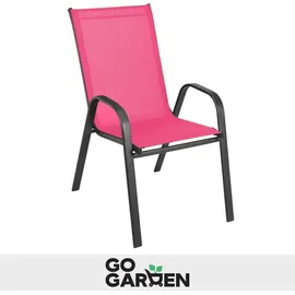 Zolta Metall-Gartenstühle Stapelstuhl 55 x 80 x 89 cm rosa 4 St.