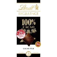 Lindt Schokolade EXCELLENCE 100 % Kakao, Promotion | 50 g Tafel | Purer intensiver Kakaogeschmack | vegane Schokolade | Schokoladentafel | Schokoladengeschenk