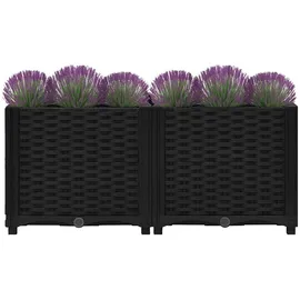 vidaXL Hochbeet 80 x 40 x 20 cm Schwarz