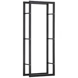 Homcom Kaminholzregal 60 x 25 x 150 cm Brennholzregal aus Metall, 25x150x60 Kleinmöbel, Kamine - Zubehör, Kaminholzregale