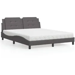Bett mit Matratze – Grau, 160x200 cm – Eleganz & Komfort