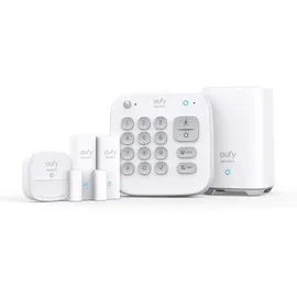 eufy Security 5-teiliges Smart Home Set, Sicherheitssystem mit Bewegungssensor, 2 Diebstahl-Sensoren, Alarmsystem, mit App, kompatibel mit eufyCam, Steuert andere HomeBase Überwachungsgeräte