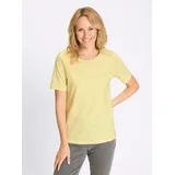 Classic Basics Print-Shirt CLASSIC BASICS "Ringelshirt", Damen, Gr. 44, gelb (zitrone, ecru, geringelt), 100% Baumwolle, gemustert, gestreift, mehrfarbig, Rundhals, Shirts