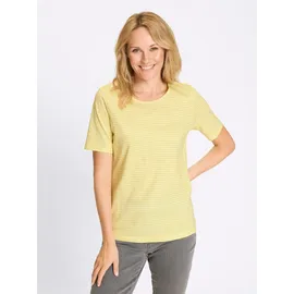 Classic Basics Print-Shirt CLASSIC BASICS "Ringelshirt", Damen, Gr. 44, gelb (zitrone, ecru, geringelt), 100% Baumwolle, gemustert, gestreift, mehrfarbig, Rundhals, Shirts