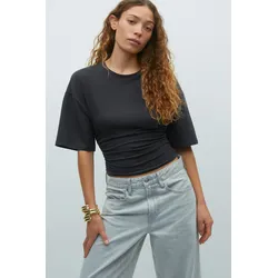 Soft touch ruched tee - Grey - L