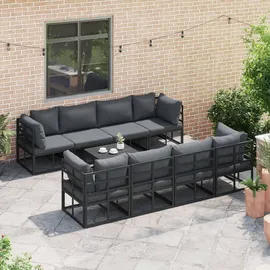 vidaXL Garten-Lounge-Set 9-tlg. schwarz