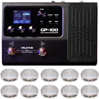 Valeton Multieffekte mit Expression-Pedal Gitarre Bass Verstärker Modellierung IR Schränke Simulation Mehrsprachig Stereo OTG Audio Interface USB GP-100