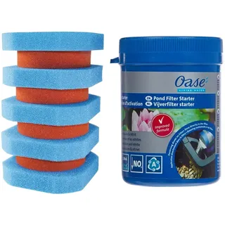 OASE 56111 Ersatzschwamm Set FiltoClear 11000 | Schwamm | Filterschwamm | Ersatzteil | Zubehör & Starterbakterien für Teichfilter AquaActiv BioKick, 200 ml