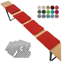 Heimtexland ® Sitzkissen 4er Set Bierbank Polster Auflage Bierzeltgarnitur