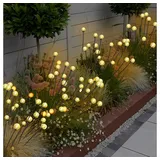 salcar Led Solarleuchten Gartendeko, 2 Stück 8 Leds Kristall Kugeln Gartendeko Solar Gartenleuchte Außen, Wasserdicht Solarlampen Für Außen Garten, Für Rasen, Terrasse, Hof, Geschenke, Warmweiß - Salcar