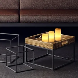 Relaxdays LED Kerzen Echtwachs im 3 St.