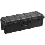 Vevor 5,5 Kubikfuß wetterfester Hartschalenkoffer, wasserdichter Hartschalenkoffer mit großer Kapazität und 3 Griffen, IP67 wasserdichte Schutzhülle mit 6 Clips, 6 Vorhängeschlosslöchern und Schaumstoffeinlage für große Geräte, schwarz