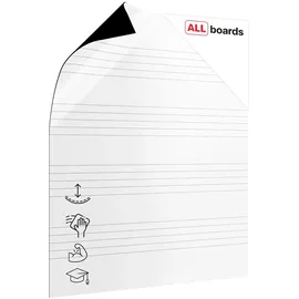 ALLboards magnetische Whiteboardfolie Fünf Zeilen liniert 80,0 x 95,0 cm, 1 St.