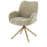 Henders & Hazel Riley Armlehnstuhl 4-Fuß Gestell + drehbar Stoff Cadiz - Natur
