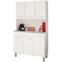 Parisot Buffet weiß grau Holzwerkstoff, Rechteckig, 101x185x40 cm, Küchen,