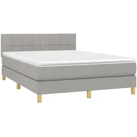 vidaXL Boxspringbett 140 x 200 cm Hellgrau