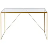 Livetastic Schreibtisch, Klar, Gold, Metall, Glas, rechteckig, eckig, 60x73x120 cm, Arbeitszimmer, Schreibtische, Bürotische