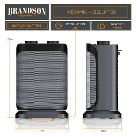 Brandson Keramikheizlüfter 1500 W Schwarz