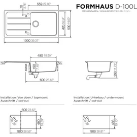 Schock Formhaus D-100L Einbau nero + Excenterbetätigung