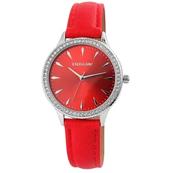 Quarzuhr, rot, Armbanduhren, Damen, Quarzuhr