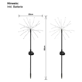 Star Trading Solarleuchte Edelstahl Kunststoff 60,0 cm 2er Set schwarz