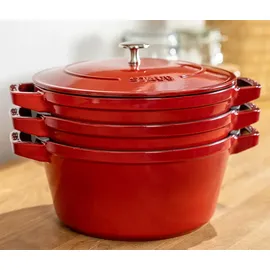 Staub Cocotte Kochtopfset 3-tlg. kirsch-rot