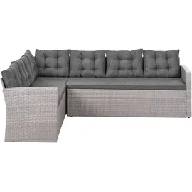 Beliani Ecksofa mit Bank Loungeset grau