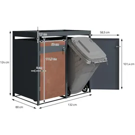 ML-Design Mülltonnenbox 264 x 124 x 80 cm anthrazit
