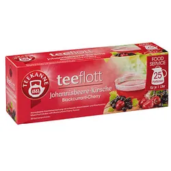 TEEKANNE teeflott Johannisbeere-Kirsche Tee 25 Portionen