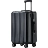 Münicase M816 TSA-Schloss Koffer Reisekoffer Trolley Kofferset Hardschale Boardcase (Black, Großer Koffer)