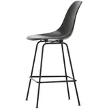 Vitra - Eames Fiberglass Barstuhl, medium, basic dark / elephant hide-grey (Filzgleiter)