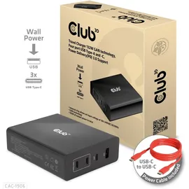 Club 3D Reise Ladegerät PPS 132W GAN, USB Typ-C/Typ-A Power Delivery (PD) 3.0