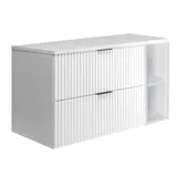 Rodan Waschbeckenunterschrank – 100/57/46 cm B/H/T – Weiß Matt – Badmöbel, Waschtisch, Badezimmer Schränke | Regal, Arbeitsplatte - Weiß