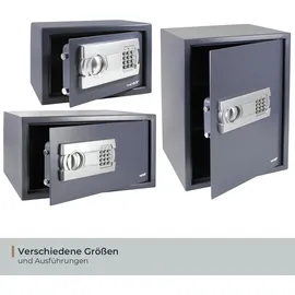 HMF 4612412 Tresor mit Zahlenschloss, Möbeltresor, 45 x 25 x 36,5 cm, Anthrazit