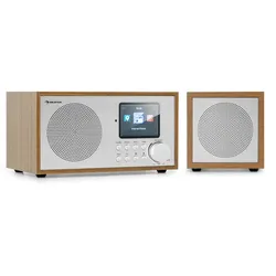 auna Silver Star Mini Two Internet DAB+/FM Radio, WiFi, BT, TWS Speaker Ulme