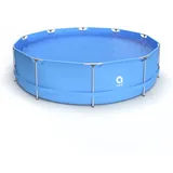 Avenli Frame Pool Runder Stahlrahmenpool 360 x 76 cm Blau ohne Pumpe mit Anleitung