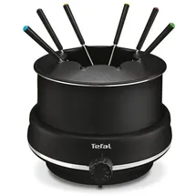 Tefal Fonduemaschine, 6 Personen, Antihaftbeschichtung, leicht zu reinigen, hergestellt in Frankreich, einfaches Fondue Set, Schwarz, Silber