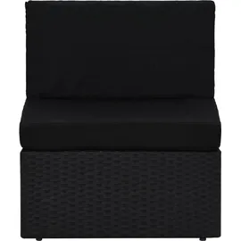vidaXL Polyrattan Loungesofa 4-tlg. schwarz inkl. Kissen 3067132