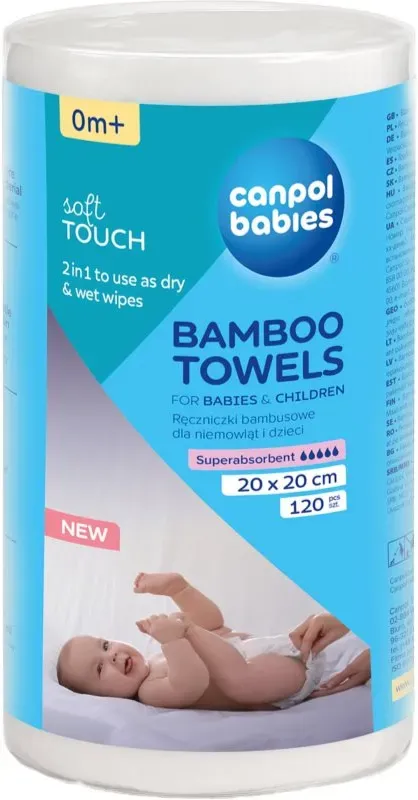 Canpol babies Bamboo Towels Einweghandtücher 0m+ 20x20 cm 120 St.