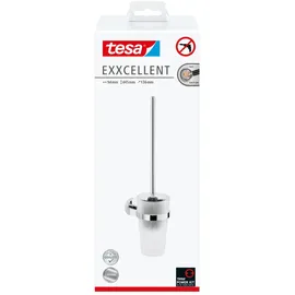 Tesa WC-Bürstengarnitur Exxcellent Metall und Milchglas, chrom/weiß