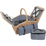 Woma Picknickkorb Woma Picknickkorb 21 tlg. mit Geschirr - 46 x 32 cm (Set, 21 St., Picknick Tragekorb), Weide Tragekorb mit Kühltasche und Decke beige