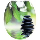 Cornat WC-Sitz Art of Acryl "Black Stone" - Elegante Acryl-Oberfläche - Hochwertiger Holzkern - Absenkautomatik & Schnellbefestigung - Komfortables Sitzgefühl / Toilettensitz / Klodeckel / KSDSC321