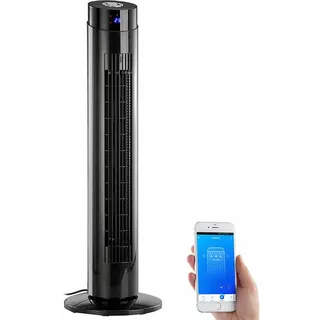 Sichler Haushaltsgeräte Turmventilator, Ionisator, WLAN & App, Siri, Alexa & Google Assistant