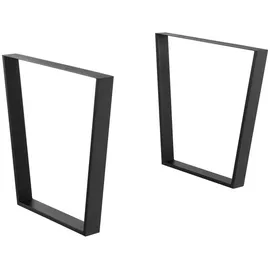 [en.casa] Tischgestell-Set, Schwarz Metall, 75x72x8 cm, Stahl Matt
