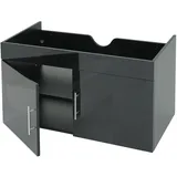 Mendler Waschbeckenunterschrank HWC-D16, Waschtischunterschrank Waschtisch Unterschrank Badmöbel, FSC® hochglanz 90cm ~ schwarz
