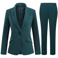 YYNUDA Hosenanzug Damen Business Outfit Slim Fit Blazer Elegant mit Anzughose/Rock für Frühling Sommer,Grün+Hosen,XS - XS