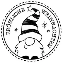 Rayher Stempel "Wichtel", Holz, rund, 3 cm ø, Motivstempel, Textstempel, Holzstempel, Butterer Stempel, Rundstempel, Stempel Weihnachten, 29278000, Natur