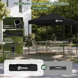 Sekey Faltpavillon 3 x 3 m inkl. 4 Seitenteile Grau